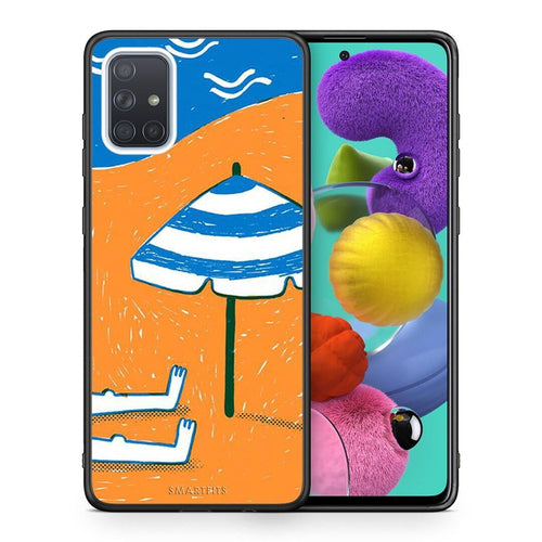 Θήκη Samsung A51 Summering από τη Smartfits με σχέδιο στο πίσω μέρος και μαύρο περίβλημα | Samsung A51 Summering case with colorful back and black bezels