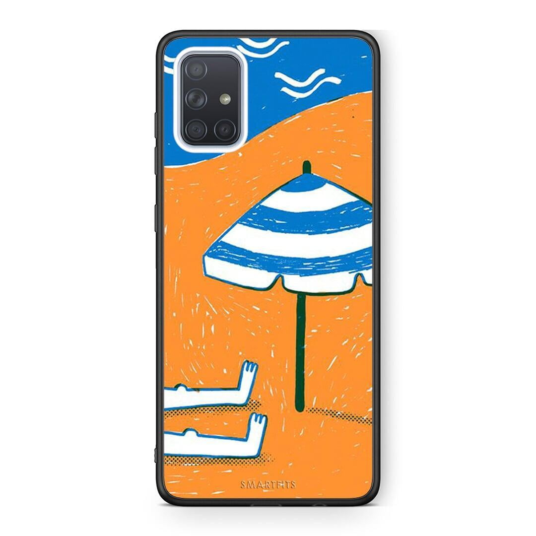 Samsung A51 Summering Θήκη από τη Smartfits με σχέδιο στο πίσω μέρος και μαύρο περίβλημα | Smartphone case with colorful back and black bezels by Smartfits