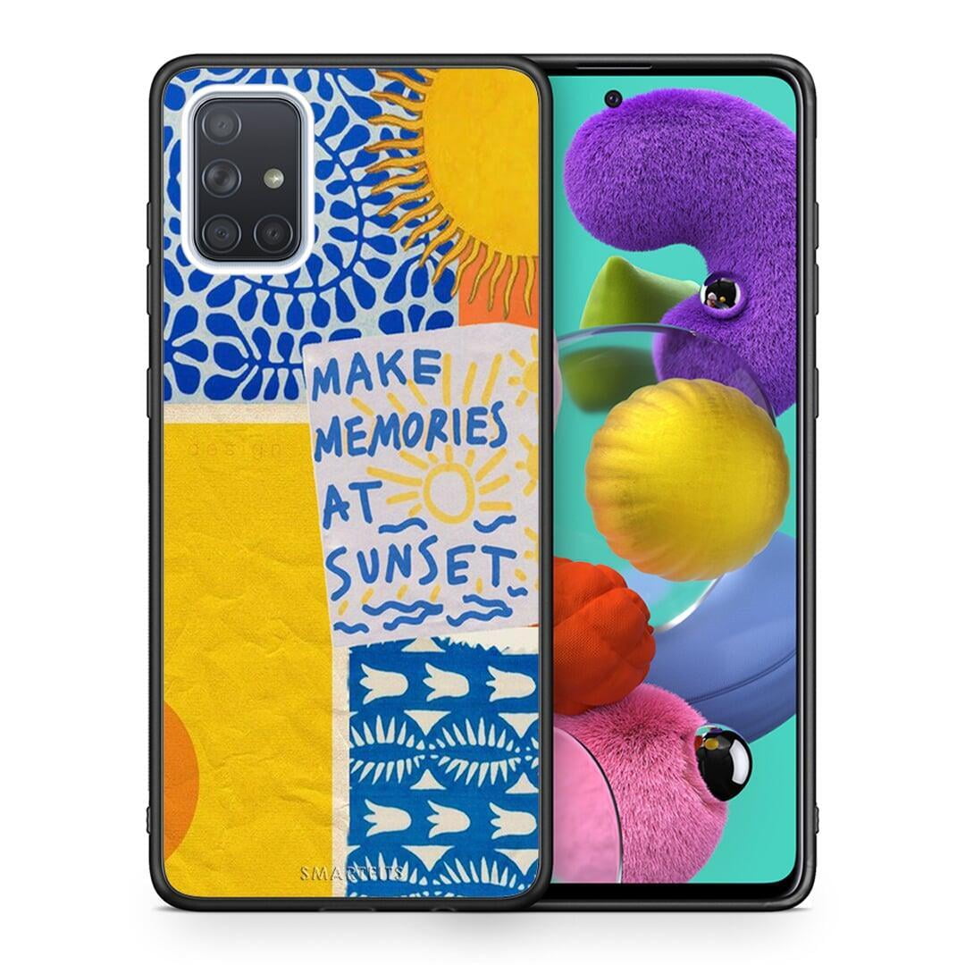 Θήκη Samsung A51 Sunset Memories από τη Smartfits με σχέδιο στο πίσω μέρος και μαύρο περίβλημα | Samsung A51 Sunset Memories case with colorful back and black bezels