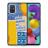 Thumbnail for Θήκη Samsung A51 Sunset Memories από τη Smartfits με σχέδιο στο πίσω μέρος και μαύρο περίβλημα | Samsung A51 Sunset Memories case with colorful back and black bezels