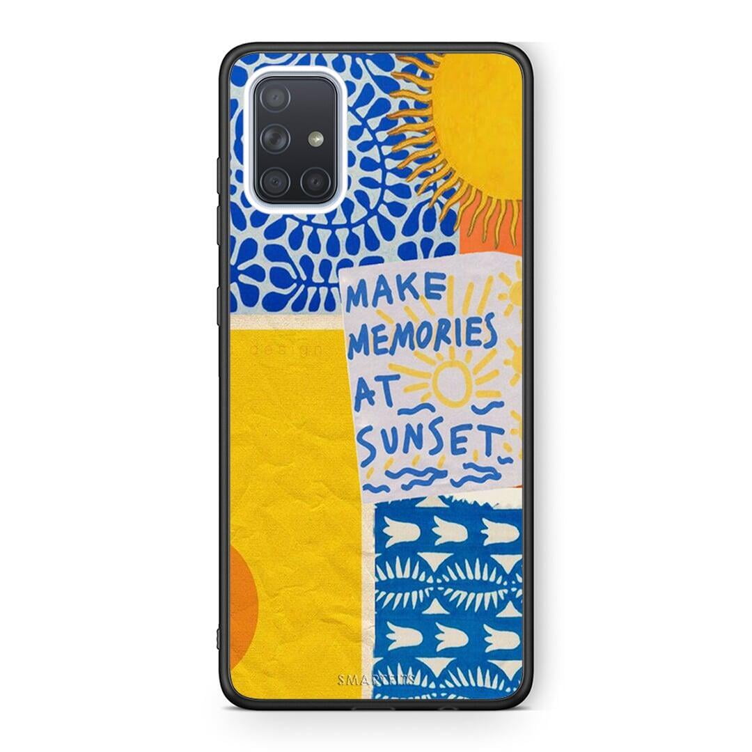 Samsung A51 Sunset Memories Θήκη από τη Smartfits με σχέδιο στο πίσω μέρος και μαύρο περίβλημα | Smartphone case with colorful back and black bezels by Smartfits