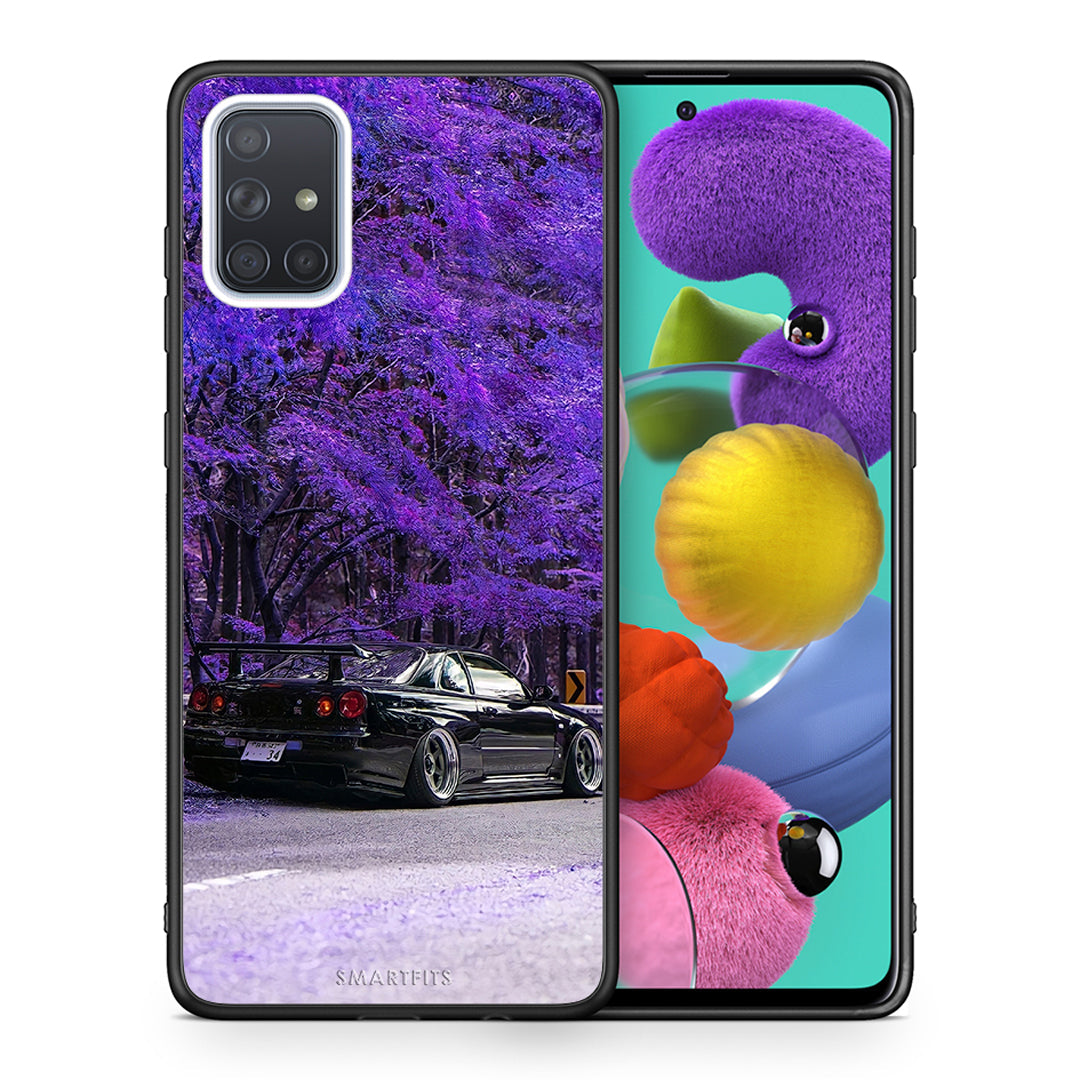 Θήκη Αγίου Βαλεντίνου Samsung A51 Super Car από τη Smartfits με σχέδιο στο πίσω μέρος και μαύρο περίβλημα | Samsung A51 Super Car case with colorful back and black bezels