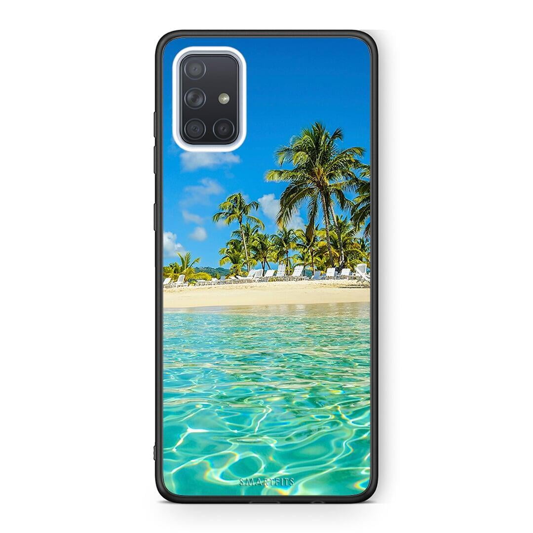 Samsung A51 Tropical Vibes Θήκη από τη Smartfits με σχέδιο στο πίσω μέρος και μαύρο περίβλημα | Smartphone case with colorful back and black bezels by Smartfits