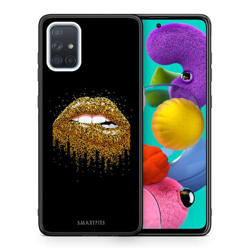 Θήκη Samsung A51 Golden Valentine από τη Smartfits με σχέδιο στο πίσω μέρος και μαύρο περίβλημα | Samsung A51 Golden Valentine case with colorful back and black bezels