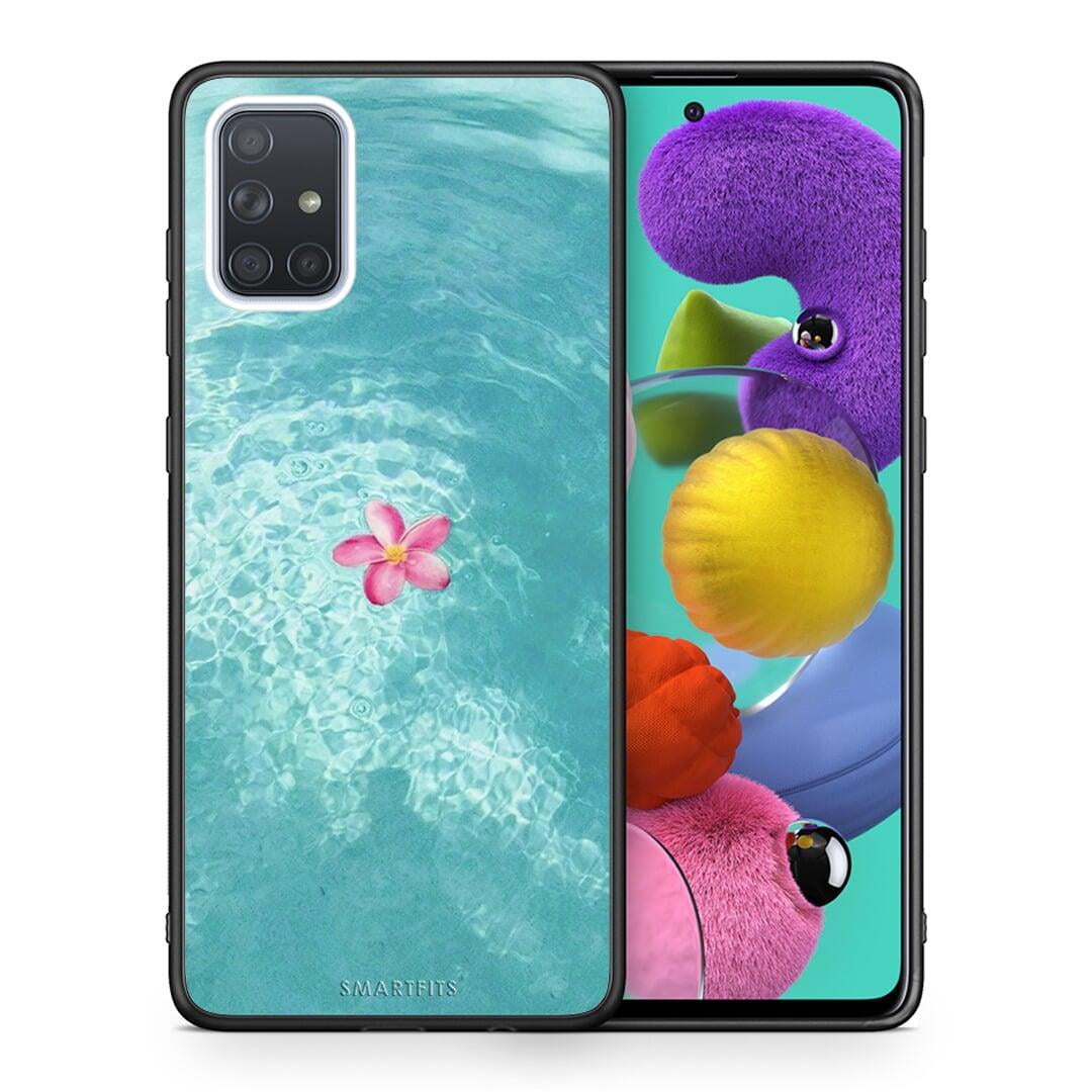 Θήκη Samsung A51 Water Flower από τη Smartfits με σχέδιο στο πίσω μέρος και μαύρο περίβλημα | Samsung A51 Water Flower case with colorful back and black bezels