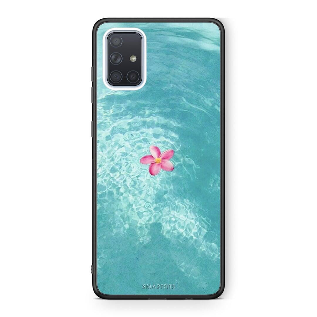 Samsung A51 Water Flower Θήκη από τη Smartfits με σχέδιο στο πίσω μέρος και μαύρο περίβλημα | Smartphone case with colorful back and black bezels by Smartfits