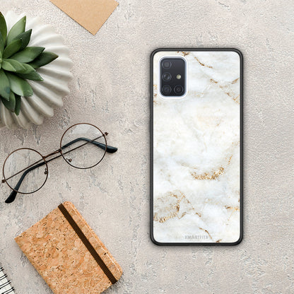 White Gold Marble - Samsung Galaxy A51 θήκη