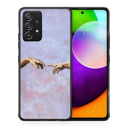 Θήκη Samsung Galaxy A52 Adam Hand από τη Smartfits με σχέδιο στο πίσω μέρος και μαύρο περίβλημα | Samsung Galaxy A52 Adam Hand case with colorful back and black bezels