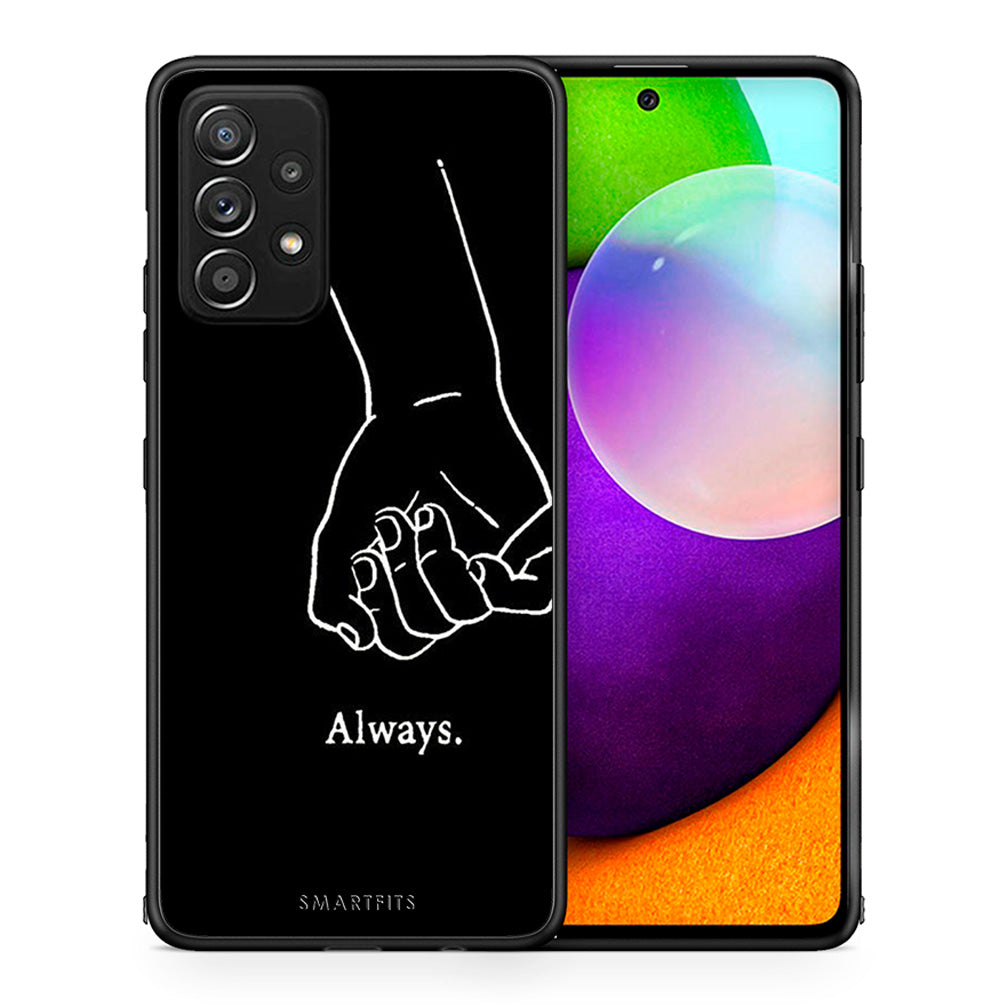 Θήκη Αγίου Βαλεντίνου Samsung Galaxy A52 Always & Forever 1 από τη Smartfits με σχέδιο στο πίσω μέρος και μαύρο περίβλημα | Samsung Galaxy A52 Always & Forever 1 case with colorful back and black bezels