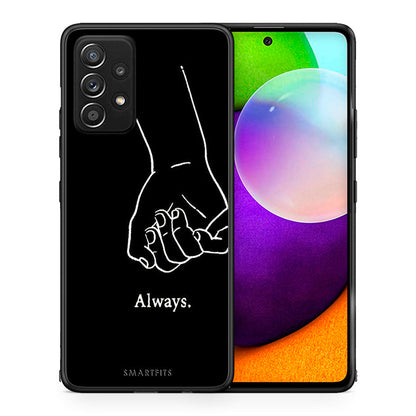 Θήκη Αγίου Βαλεντίνου Samsung Galaxy A52 Always & Forever 1 από τη Smartfits με σχέδιο στο πίσω μέρος και μαύρο περίβλημα | Samsung Galaxy A52 Always & Forever 1 case with colorful back and black bezels