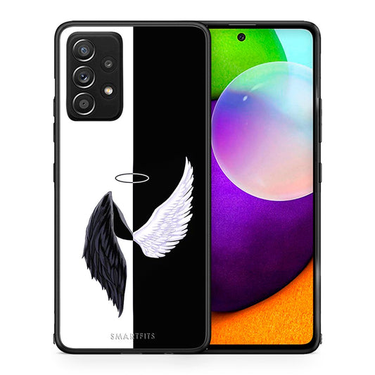 Θήκη Samsung Galaxy A52 Angels Demons από τη Smartfits με σχέδιο στο πίσω μέρος και μαύρο περίβλημα | Samsung Galaxy A52 Angels Demons case with colorful back and black bezels