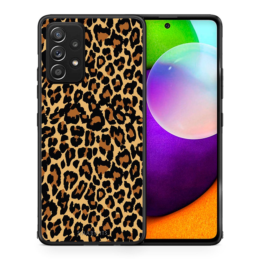 Θήκη Samsung Galaxy A52 Leopard Animal από τη Smartfits με σχέδιο στο πίσω μέρος και μαύρο περίβλημα | Samsung Galaxy A52 Leopard Animal case with colorful back and black bezels