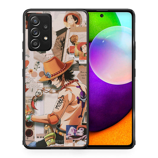Θήκη Samsung Galaxy A52 Anime Collage από τη Smartfits με σχέδιο στο πίσω μέρος και μαύρο περίβλημα | Samsung Galaxy A52 Anime Collage case with colorful back and black bezels