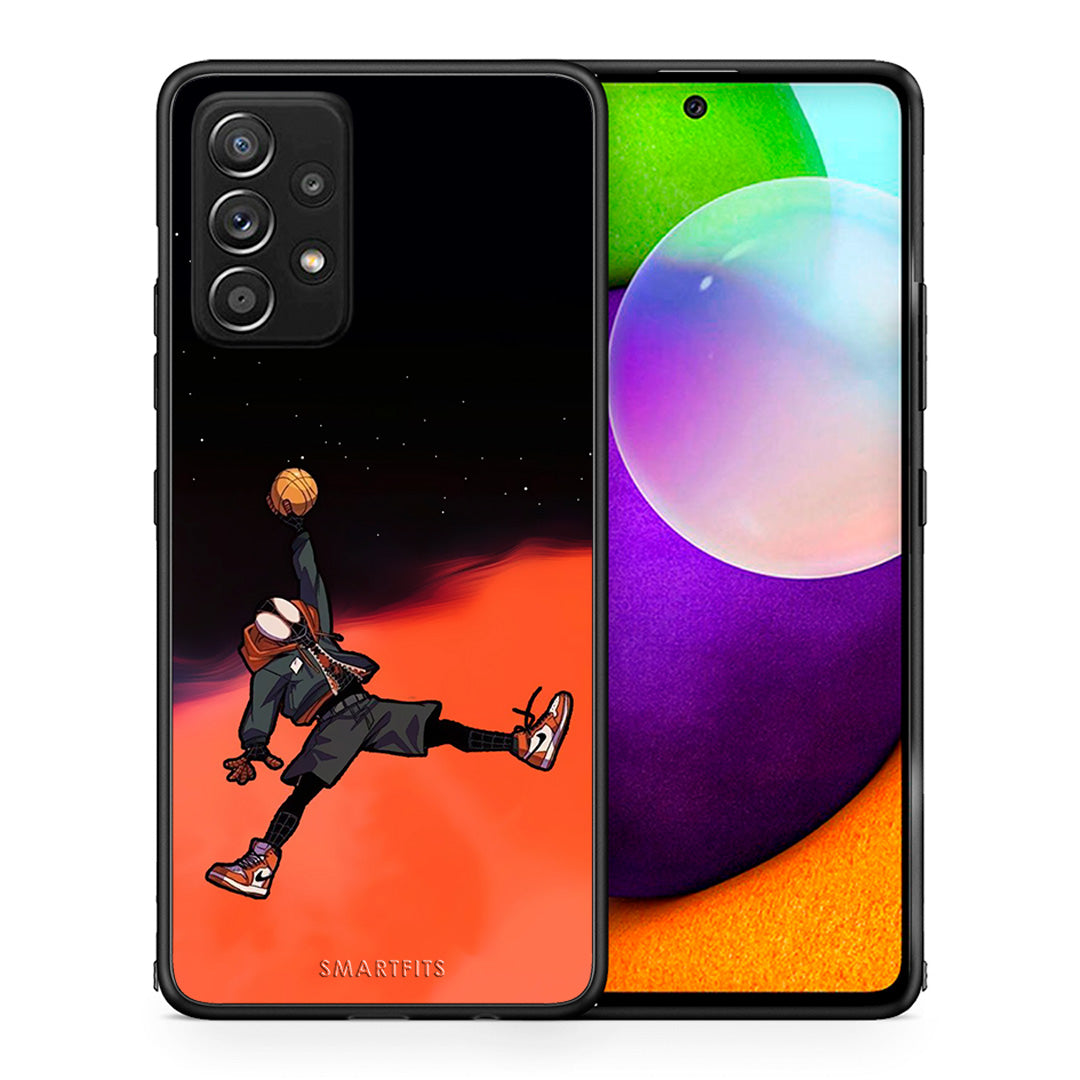 Θήκη Samsung Galaxy A52 Basketball Hero από τη Smartfits με σχέδιο στο πίσω μέρος και μαύρο περίβλημα | Samsung Galaxy A52 Basketball Hero case with colorful back and black bezels