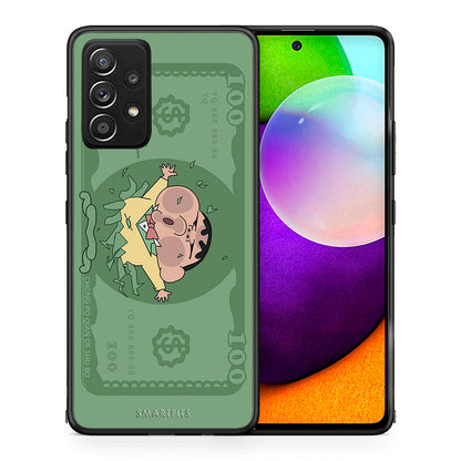 Θήκη Αγίου Βαλεντίνου Samsung Galaxy A52 Big Money από τη Smartfits με σχέδιο στο πίσω μέρος και μαύρο περίβλημα | Samsung Galaxy A52 Big Money case with colorful back and black bezels