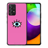 Thumbnail for Θήκη Samsung Galaxy A52 Blue Eye Pink από τη Smartfits με σχέδιο στο πίσω μέρος και μαύρο περίβλημα | Samsung Galaxy A52 Blue Eye Pink case with colorful back and black bezels
