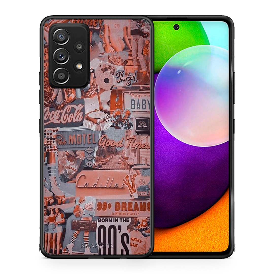 Θήκη Samsung Galaxy A52 Born In 90s από τη Smartfits με σχέδιο στο πίσω μέρος και μαύρο περίβλημα | Samsung Galaxy A52 Born In 90s case with colorful back and black bezels