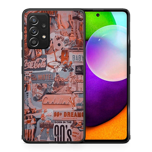 Θήκη Samsung Galaxy A52 Born In 90s από τη Smartfits με σχέδιο στο πίσω μέρος και μαύρο περίβλημα | Samsung Galaxy A52 Born In 90s case with colorful back and black bezels