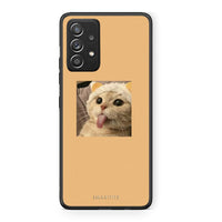 Thumbnail for Samsung Galaxy A52 Cat Tongue θήκη από τη Smartfits με σχέδιο στο πίσω μέρος και μαύρο περίβλημα | Smartphone case with colorful back and black bezels by Smartfits