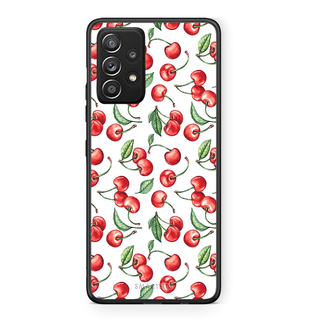 Samsung Galaxy A52 Cherry Summer θήκη από τη Smartfits με σχέδιο στο πίσω μέρος και μαύρο περίβλημα | Smartphone case with colorful back and black bezels by Smartfits