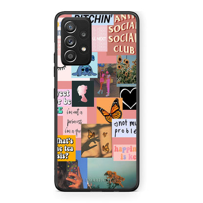 Samsung Galaxy A52 Collage Bitchin Θήκη Αγίου Βαλεντίνου από τη Smartfits με σχέδιο στο πίσω μέρος και μαύρο περίβλημα | Smartphone case with colorful back and black bezels by Smartfits