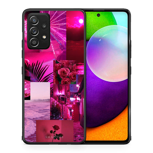 Θήκη Αγίου Βαλεντίνου Samsung Galaxy A52 Collage Red Roses από τη Smartfits με σχέδιο στο πίσω μέρος και μαύρο περίβλημα | Samsung Galaxy A52 Collage Red Roses case with colorful back and black bezels