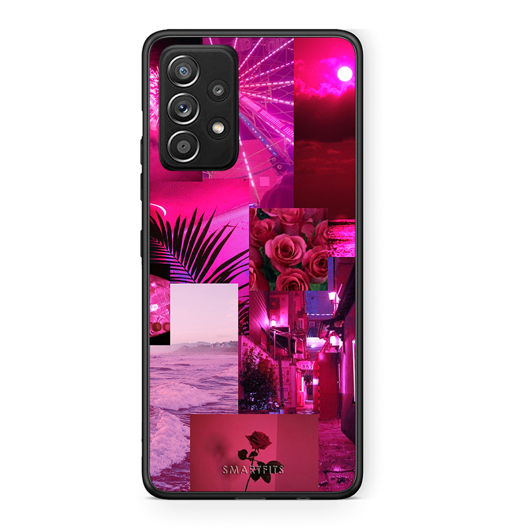 Samsung Galaxy A52 Collage Red Roses Θήκη Αγίου Βαλεντίνου από τη Smartfits με σχέδιο στο πίσω μέρος και μαύρο περίβλημα | Smartphone case with colorful back and black bezels by Smartfits