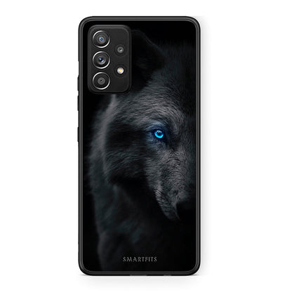Samsung Galaxy A52 Dark Wolf θήκη από τη Smartfits με σχέδιο στο πίσω μέρος και μαύρο περίβλημα | Smartphone case with colorful back and black bezels by Smartfits