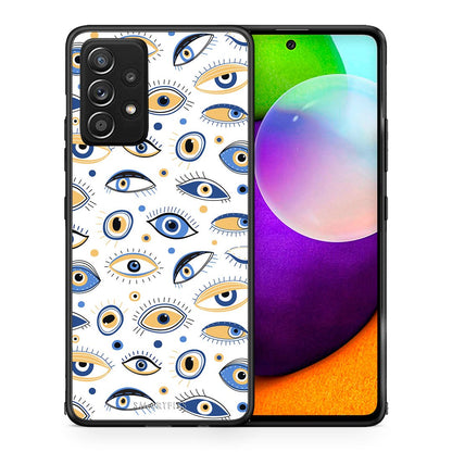 Θήκη Samsung Galaxy A52 Ftou Ftou από τη Smartfits με σχέδιο στο πίσω μέρος και μαύρο περίβλημα | Samsung Galaxy A52 Ftou Ftou case with colorful back and black bezels