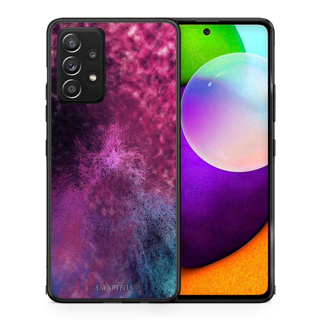 Θήκη Samsung Galaxy A52 Aurora Galaxy από τη Smartfits με σχέδιο στο πίσω μέρος και μαύρο περίβλημα | Samsung Galaxy A52 Aurora Galaxy case with colorful back and black bezels