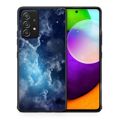 Θήκη Samsung Galaxy A52 Blue Sky Galaxy από τη Smartfits με σχέδιο στο πίσω μέρος και μαύρο περίβλημα | Samsung Galaxy A52 Blue Sky Galaxy case with colorful back and black bezels
