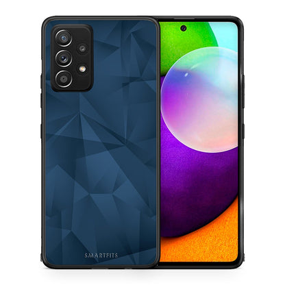 Θήκη Samsung Galaxy A52 Blue Abstract Geometric από τη Smartfits με σχέδιο στο πίσω μέρος και μαύρο περίβλημα | Samsung Galaxy A52 Blue Abstract Geometric case with colorful back and black bezels