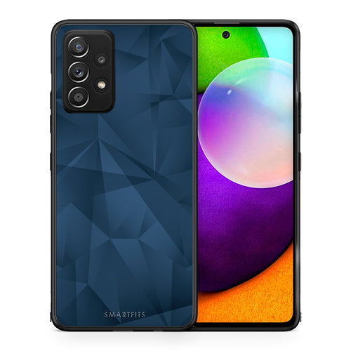Θήκη Samsung Galaxy A52 Blue Abstract Geometric από τη Smartfits με σχέδιο στο πίσω μέρος και μαύρο περίβλημα | Samsung Galaxy A52 Blue Abstract Geometric case with colorful back and black bezels