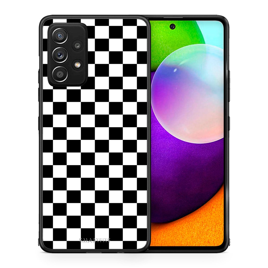 Θήκη Samsung Galaxy A52 Squares Geometric από τη Smartfits με σχέδιο στο πίσω μέρος και μαύρο περίβλημα | Samsung Galaxy A52 Squares Geometric case with colorful back and black bezels