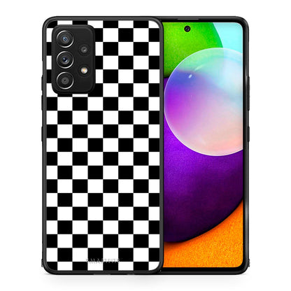 Θήκη Samsung Galaxy A52 Squares Geometric από τη Smartfits με σχέδιο στο πίσω μέρος και μαύρο περίβλημα | Samsung Galaxy A52 Squares Geometric case with colorful back and black bezels