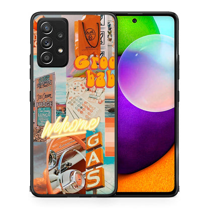 Θήκη Αγίου Βαλεντίνου Samsung Galaxy A52 Groovy Babe από τη Smartfits με σχέδιο στο πίσω μέρος και μαύρο περίβλημα | Samsung Galaxy A52 Groovy Babe case with colorful back and black bezels