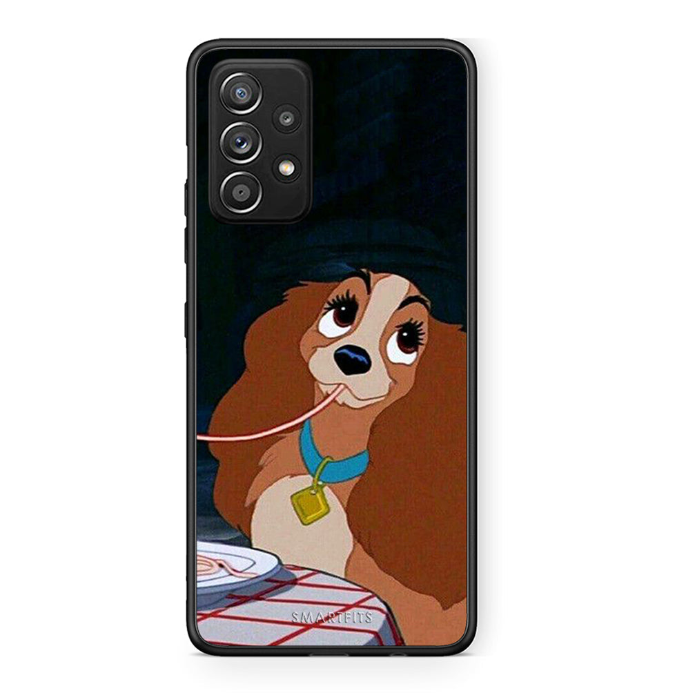 Samsung Galaxy A52 Lady And Tramp 2 Θήκη Αγίου Βαλεντίνου από τη Smartfits με σχέδιο στο πίσω μέρος και μαύρο περίβλημα | Smartphone case with colorful back and black bezels by Smartfits