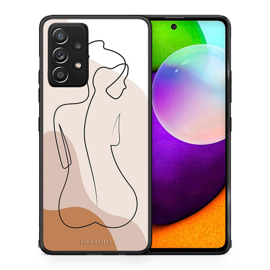 Θήκη Samsung Galaxy A52 LineArt Woman από τη Smartfits με σχέδιο στο πίσω μέρος και μαύρο περίβλημα | Samsung Galaxy A52 LineArt Woman case with colorful back and black bezels