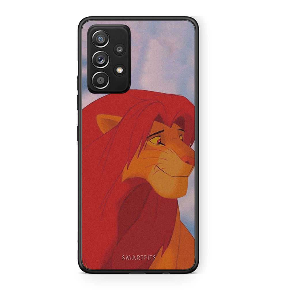 Samsung Galaxy A52 Lion Love 1 Θήκη Αγίου Βαλεντίνου από τη Smartfits με σχέδιο στο πίσω μέρος και μαύρο περίβλημα | Smartphone case with colorful back and black bezels by Smartfits