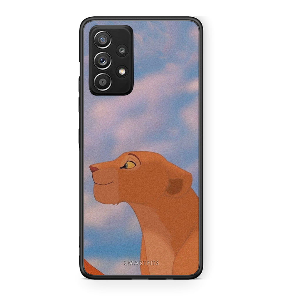 Samsung Galaxy A52 Lion Love 2 Θήκη Αγίου Βαλεντίνου από τη Smartfits με σχέδιο στο πίσω μέρος και μαύρο περίβλημα | Smartphone case with colorful back and black bezels by Smartfits