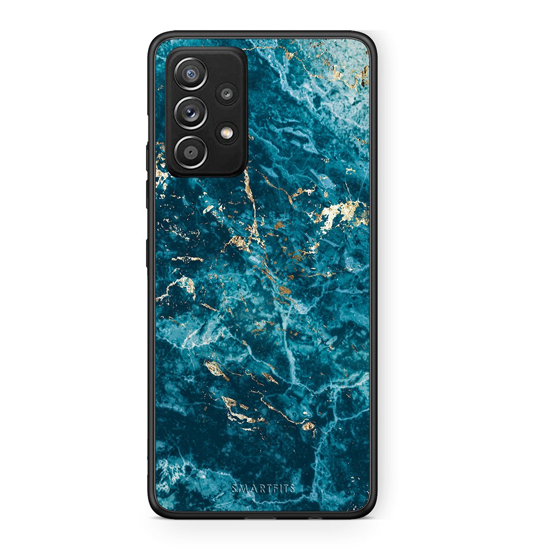 Samsung Galaxy A52 Marble Blue θήκη από τη Smartfits με σχέδιο στο πίσω μέρος και μαύρο περίβλημα | Smartphone case with colorful back and black bezels by Smartfits