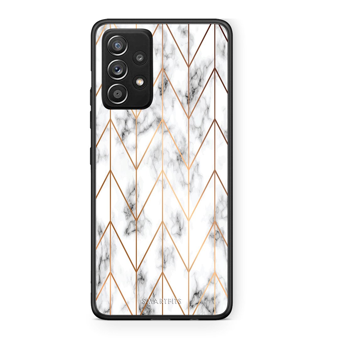 44 - Samsung Galaxy A52 Gold Geometric Marble case, cover, bumper