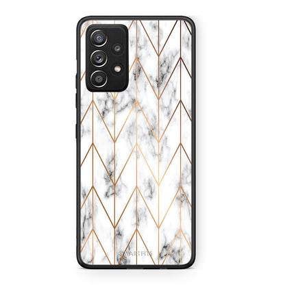 44 - Samsung Galaxy A52 Gold Geometric Marble case, cover, bumper