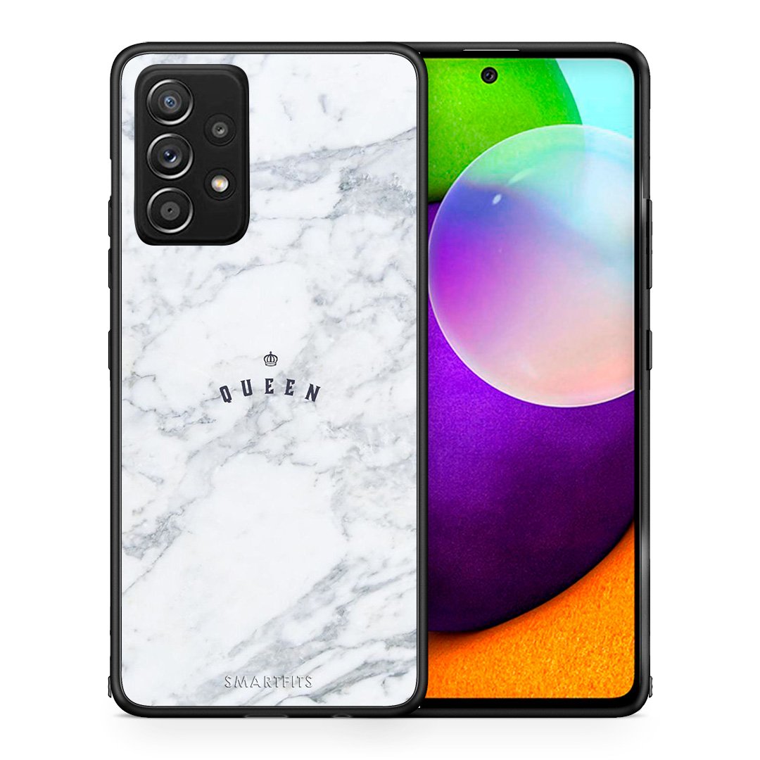 Θήκη Samsung Galaxy A52 Queen Marble από τη Smartfits με σχέδιο στο πίσω μέρος και μαύρο περίβλημα | Samsung Galaxy A52 Queen Marble case with colorful back and black bezels