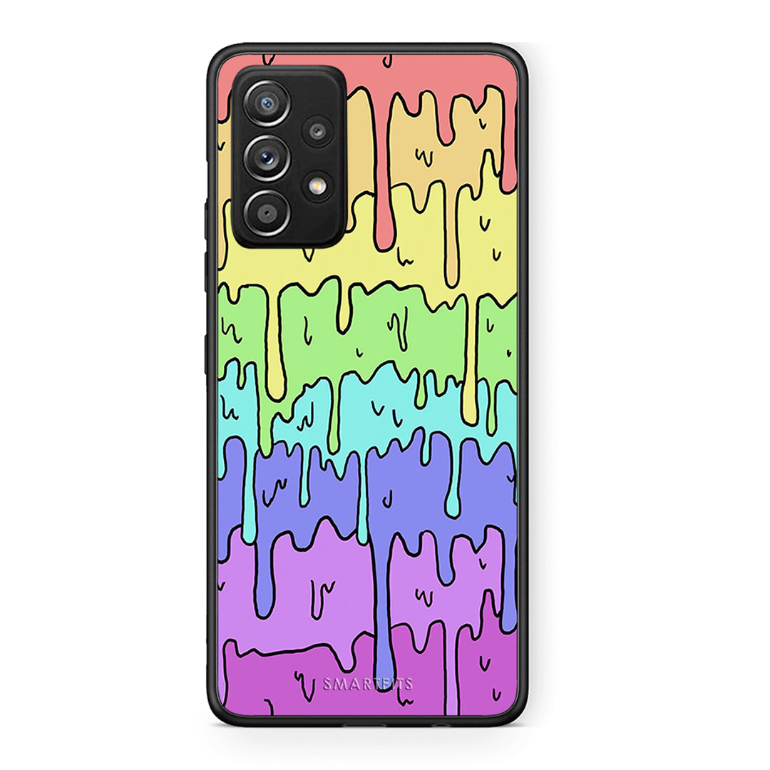 Samsung Galaxy A52 Melting Rainbow θήκη από τη Smartfits με σχέδιο στο πίσω μέρος και μαύρο περίβλημα | Smartphone case with colorful back and black bezels by Smartfits