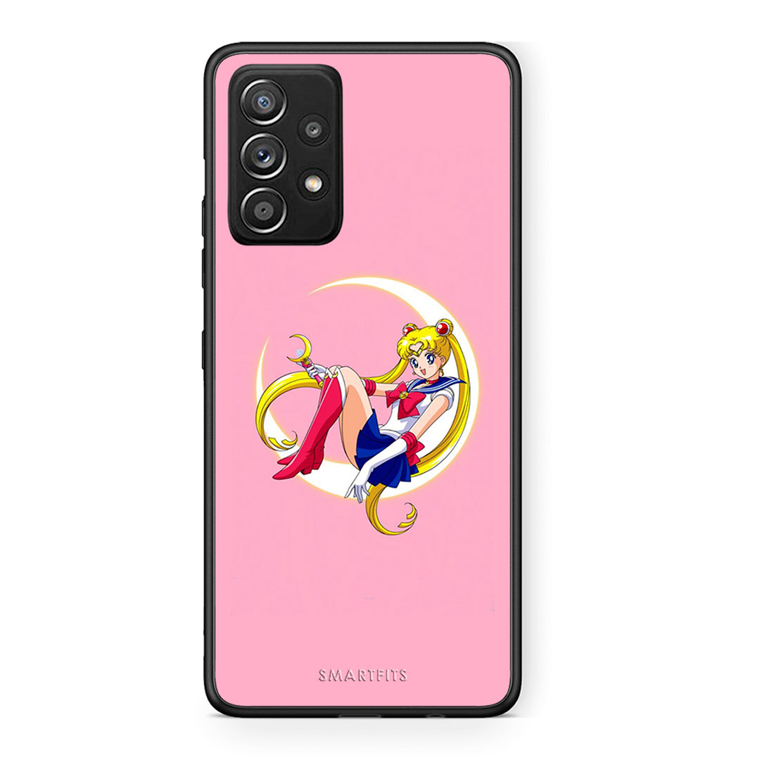 Samsung Galaxy A52 Moon Girl θήκη από τη Smartfits με σχέδιο στο πίσω μέρος και μαύρο περίβλημα | Smartphone case with colorful back and black bezels by Smartfits