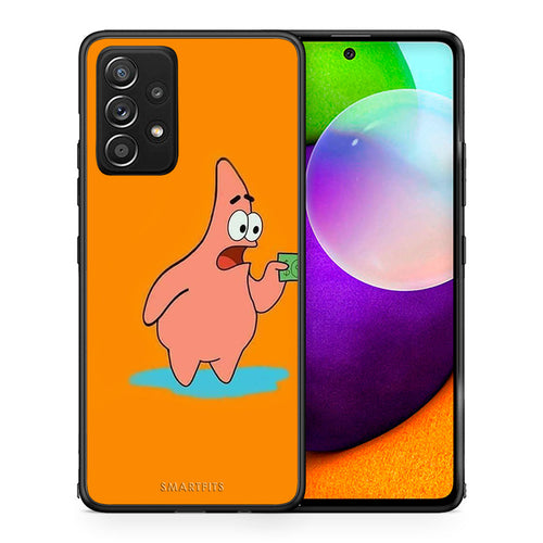 Θήκη Αγίου Βαλεντίνου Samsung Galaxy A52 No Money 1 από τη Smartfits με σχέδιο στο πίσω μέρος και μαύρο περίβλημα | Samsung Galaxy A52 No Money 1 case with colorful back and black bezels