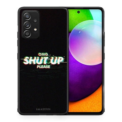Θήκη Samsung Galaxy A52 OMG ShutUp από τη Smartfits με σχέδιο στο πίσω μέρος και μαύρο περίβλημα | Samsung Galaxy A52 OMG ShutUp case with colorful back and black bezels