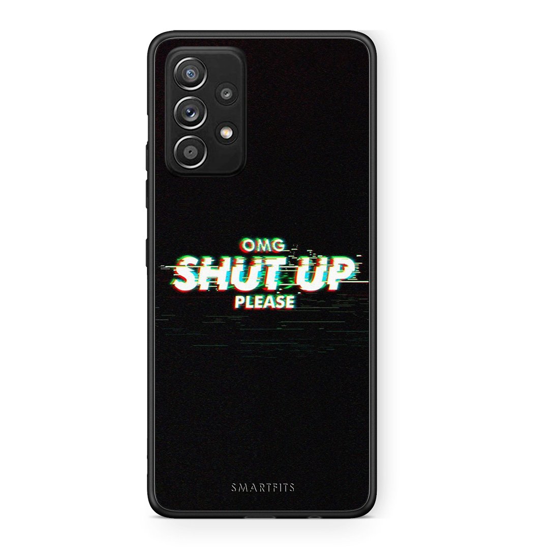 Samsung Galaxy A52 OMG ShutUp θήκη από τη Smartfits με σχέδιο στο πίσω μέρος και μαύρο περίβλημα | Smartphone case with colorful back and black bezels by Smartfits