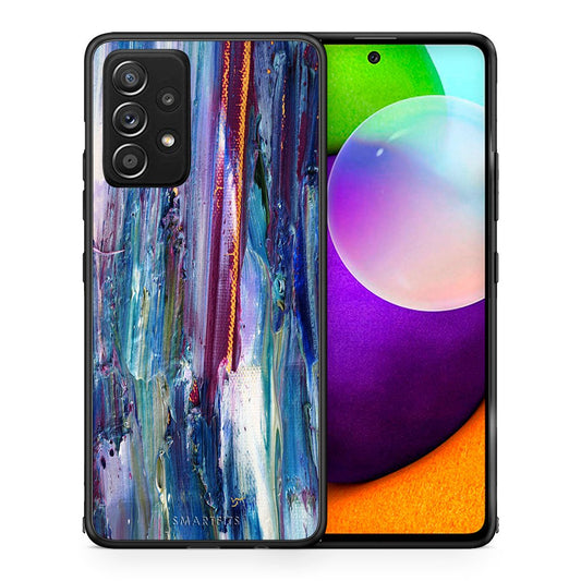 Θήκη Samsung Galaxy A52 Winter Paint από τη Smartfits με σχέδιο στο πίσω μέρος και μαύρο περίβλημα | Samsung Galaxy A52 Winter Paint case with colorful back and black bezels